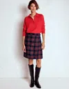 Boden Helen Wool Kilt Skirt Navy, Green And Red Check  In Multi