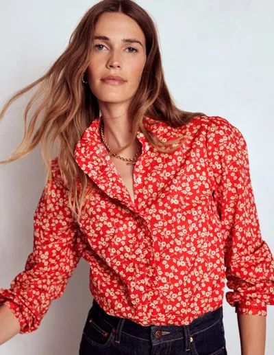 Boden Helena Baumwolloberteil-cranberryrot, Zarte Rebe In Red
