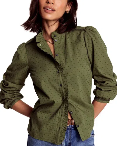 Boden Helena Cotton Dobby Top In Green