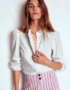 Boden Helena Cotton Dobby Top White Women  In White
