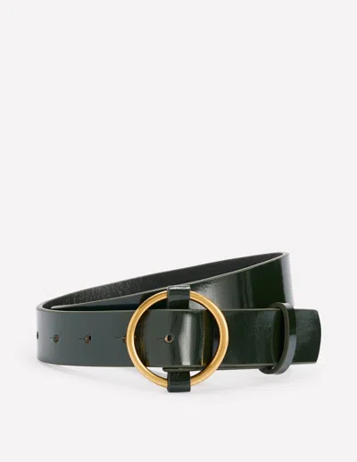 Boden Heritage Classic Belt Patent Dark Green Women