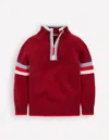 Boden Heritage Half Zip Sweater Rumba Red  In Red