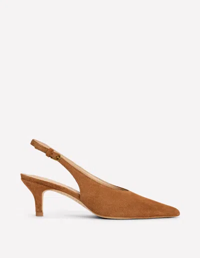 Boden High Cut Slingback Court Tan  In Brown