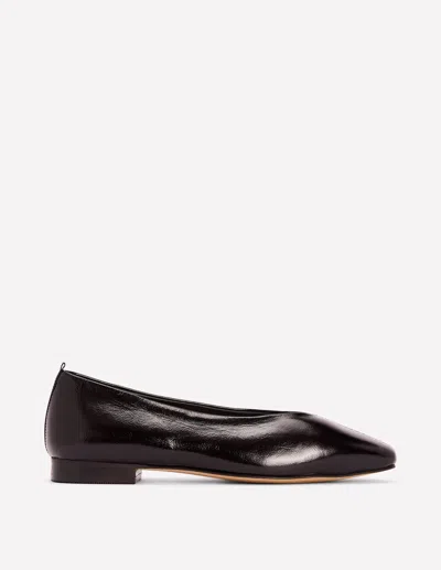 Boden High Cut Stitch Detail Flats Oxblood  In Black