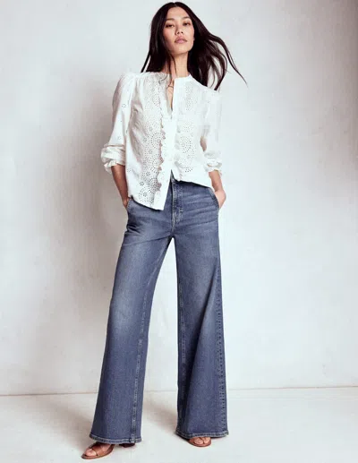 BODEN HIGH RISE CLEAN WIDE JEANS-MID VINTAGE FEMALE BODEN