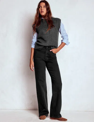 Boden High Rise Column Leg Jeans Black
