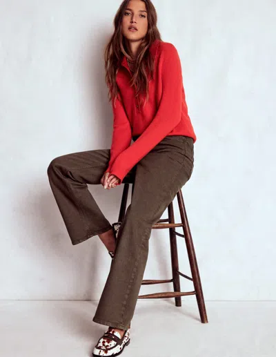 Boden High Rise Column Leg Jeans Chocolate Brown