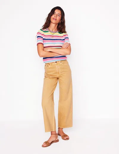 Boden High Rise Straight Crop Jeans Buttermilk Yellow Women  In Brown