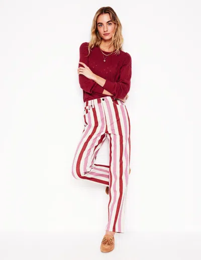 Boden High Rise Stripe Jeans-red And Pink Wide Stripe Female  In Multi