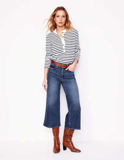 Boden High Rise Wide Crop Jeans Mid Vintage Women  In Multi