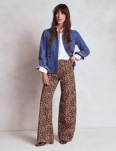 BODEN HIGH RISE WIDE LEG JEANS-LEOPARD PRINT FEMALE BODEN