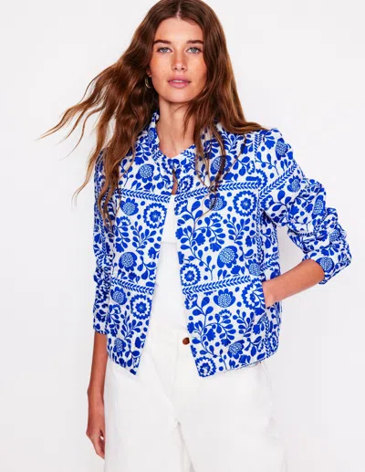 Boden Highbury Quilted Jacket-vine Tile Female  In Blue