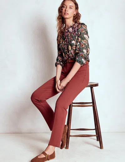 Boden Highgate Ponte Trousers-chestnut Female  In Brown
