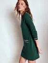 Boden Holly Knitted Shift Dress-emerald Night Female  In Green