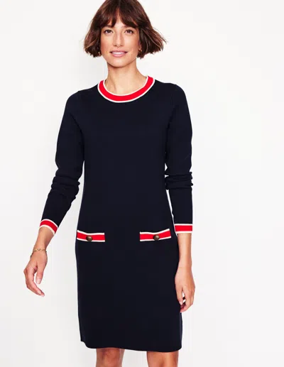 Boden Holly Knitted Shift Dressnavy Women  In Navy
