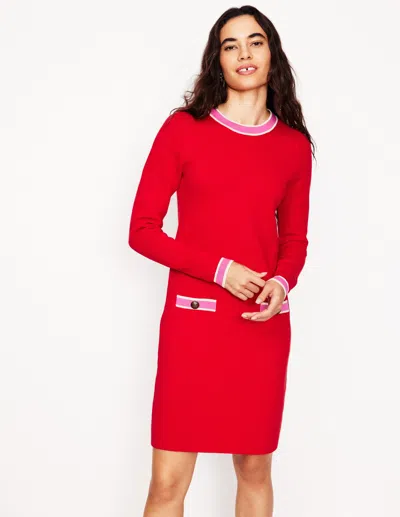 Boden Holly Knitted Shift Dresspoppy Red Women  In Poppy Red