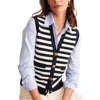 Boden Holly Stripe Cotton Button-up Vest