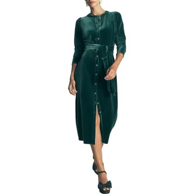 Boden Honor Column Velvet Midi Dress In Animal Print