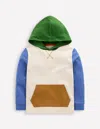 Boden Mittelschwerer Kapuzenpullover-haferbeige Meliert/flussblau