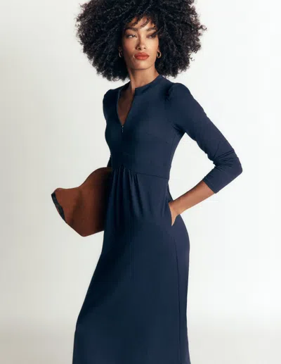 Boden Hope Jerseykleid Mit Reissverschlussdetail In Blau | Grösse 30 In Blue