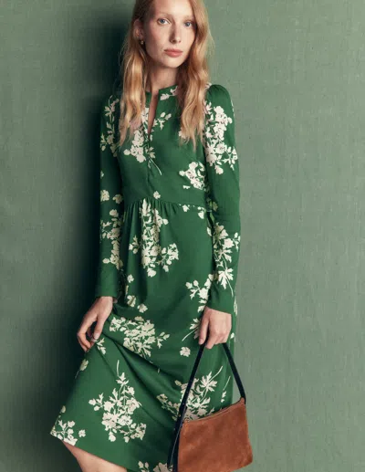 Boden Hope Jerseykleid Mit Reissverschlussdetail In Grün | Grösse 30 In Green