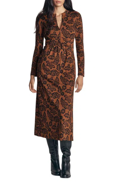 Boden Hope Zip Detail Jersey Dress In Brown