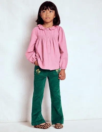 Boden Kids' Hose Mit Leichtem Schlag-dunkles Smaragdgrün In Pink