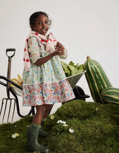Boden Kids' Hotchpotch Jersey Dress Hotchpotch Flowerbed Girls  In Multi
