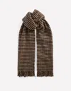 Boden Houndstooth Blanket Scarf Natural/navy  In Brown