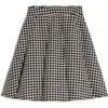 Boden Houndstooth Check Wool Skirt In Black