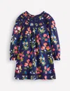 Boden Hübsches Jerseykleid Mit Spitzenbesatz-schuluniform-marineblau Stiefmütterchen-beet In Purple