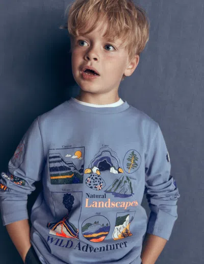 Boden Kids' Im Dunkeln Leuchtendes Langarmshirt In Blau | Grösse 98 In Blue