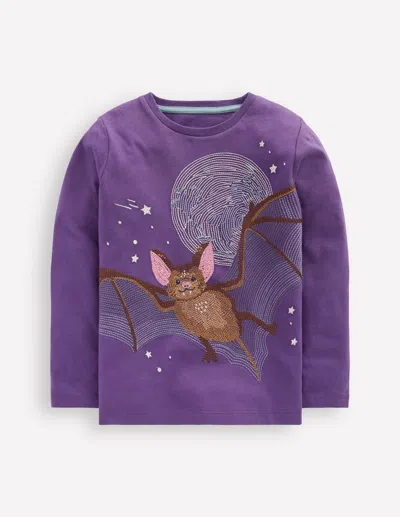 BODEN IM DUNKELN LEUCHTENDES T-SHIRT MIT SUPERSTITCH-MYSTISCHES VIOLETT FLEDERMAUS