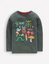 Boden Im Dunkeln Leuchtendes T-shirt Mit Superstitch-rauchgrau Insekten In Gray