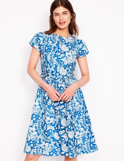 Boden Imo Cotton Short Dressgallery Blue, Wildflower Trail Women