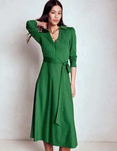 Boden Imogen Collared Jersey Dress Eden Women  In Green