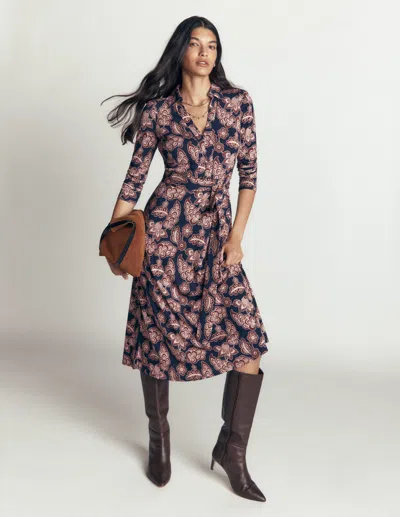 Boden Imogen Jerseykleid Mit Kragen In Blau | Grösse 30 In Blue