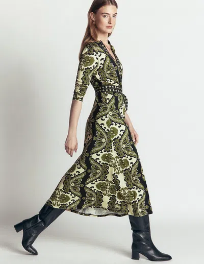 Boden Imogen Jerseykleid Mit Kragen In Bunt | Grösse 30 In Green