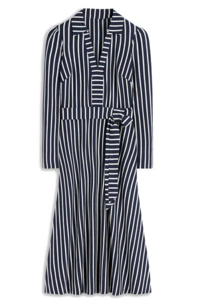 Boden Imogen Stripe Long Sleeve Jersey Dress In Blue