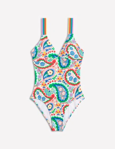 Boden Interest Strap Swimsuit Multi, Meadow Paisley Women  In Multi/ Meadow Paisley