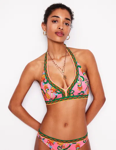Boden Ios V Panel Bikini Toppink Rose, Foliage Trail Women  In Multi