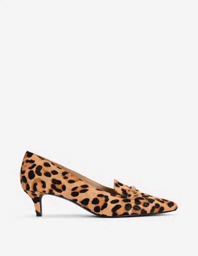 Boden Iris Heel Snaffle Point Loafer Leopard  In Brown