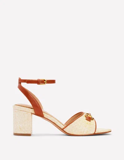 Boden Iris Sandalen Mit Trensendetail Und Blockabsatz-ecru