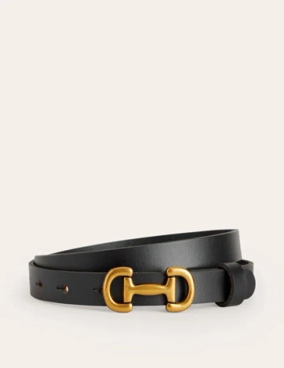 Boden Iris Skinny Snaffle Trim Belt Black Women