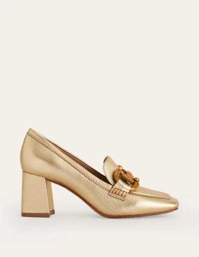 Boden Iris Snaffle Heeled Loafer Gold Women