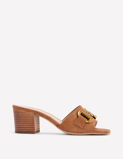 Boden Iris Snaffle Heeled Mules Tan Women  In Brown