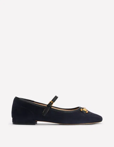 Boden Iris Snaffle Mary Jane Flats Dark Navy Women  In Blue
