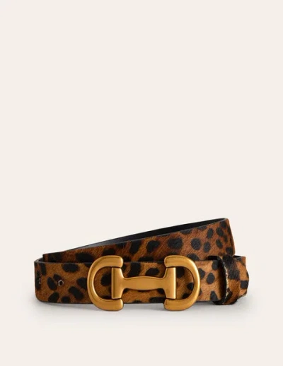 Boden Iris Snaffle-trim Leather Belt Leopard Women