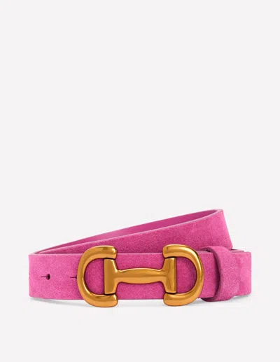 Boden Iris Snaffle Trim Leather Belt Pink Peony Women
