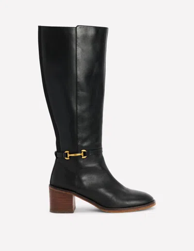 Boden Iris Stiefel Mit Absatz Und Trensendetail-schwarz In Black